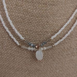 14 in bead and crystal necklace.